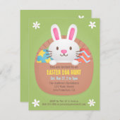 Schattigee Easter Bunny Egg Hunt Party Uitnodiging (Voorkant / Achterkant)