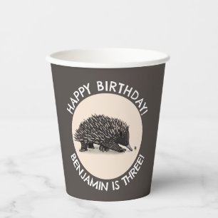 Schattigee Echidna en Bee cartoon Gepersonaliseerd Papieren Bekers