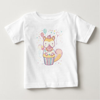 Schattigee Eekhoorn Cupcake Party Baby T-shirt