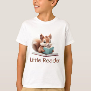 Schattigee eekhoorn die het T-shirt van een boek K