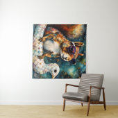 Schattigee eekhoorn geniet van een Float Trip Wandkleed (In Situ (horizontaal))