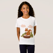 Schattigee eekhoorn in het bos t-shirt (Voorkant volledig)