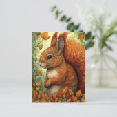 Schattigee Eekhoorn in Whimsical Herfst Forest Briefkaart (Staand voorkant)
