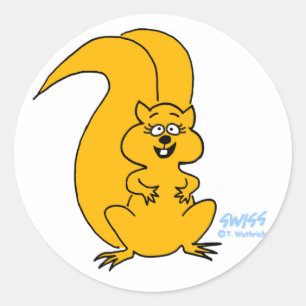 Schattigee Eekhoorn Liefhebbers Eekhoorn Cartoon S Ronde Sticker