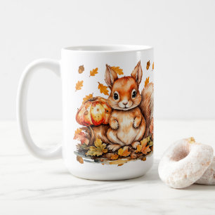 Schattigee eekhoorn met paddenstoelen - Autumn Wil Koffiemok