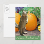 Schattigee eekhoorn Thanksgiving Feestdagenkaart (Voorkant / Achterkant)