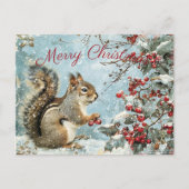 Schattigee eekhoorn winterkerst feestdagenkaart (Voorkant)