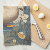 Schattigee eend bloemige Natuur geïnspireerd Theedoek (Quarter Fold)
