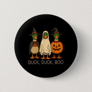 Schattigee eend eend boe grappige spookachtige gan ronde button 5,7 cm