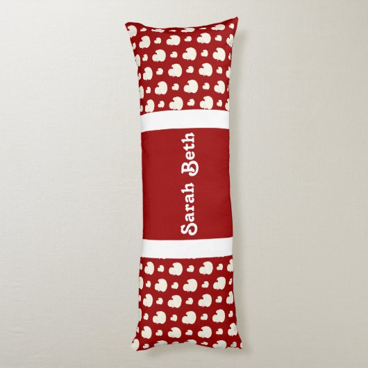 Schattigee eenden, karmozijnrood en wit, jouw naam lichaamskussen (Achterkant (Verticaal))