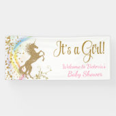 Schattigee Eenhoorn Baby shower Banner (Horizontaal)