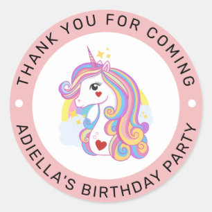 Schattigee eenhoorn Baby shower Verjaardag dank u Ronde Sticker
