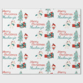 Schattigee Eenhoorn en Fairy Custom Name Merry Chr Cadeaupapier (Vlak)