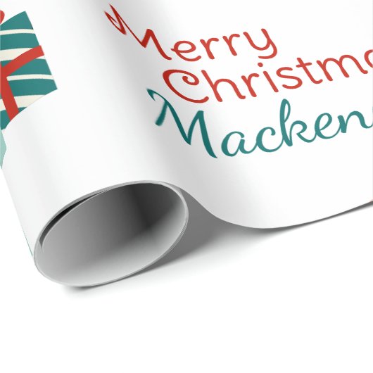 Schattigee Eenhoorn en Fairy Custom Name Merry Chr Cadeaupapier (Rol Hoek)