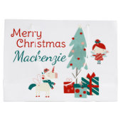 Schattigee Eenhoorn en Fairy Custom Name Merry Chr Groot Cadeauzakje (Achterkant)