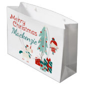Schattigee Eenhoorn en Fairy Custom Name Merry Chr Groot Cadeauzakje (Achterkant Gekanteld)