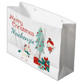 Schattigee Eenhoorn en Fairy Custom Name Merry Chr Groot Cadeauzakje (Voorkant Gekanteld)