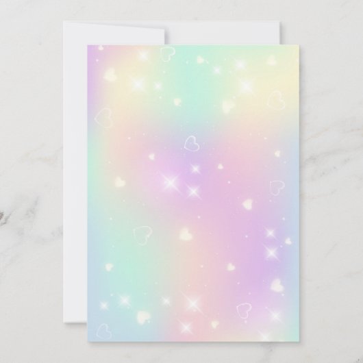 Schattigee Eenhoorn en Zilveren Sterren Verjaardag Bedankkaart (Achterkant)