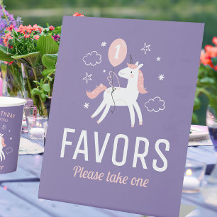 Schattigee Eenhoorn Favorieten TableTop Reclamebord Met Voetstuk