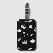 Schattigee Eenhoorn gezicht regenboog gradiënt ver Bagagelabel (Voorkant (verticaal))