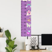 Schattigee Eenhoorn Groeigrafiek Centimeter Poster (Thuiskantoor)