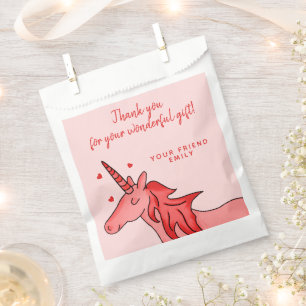 Schattigee eenhoorn harten meisje verjaardag dank  bedankzakje