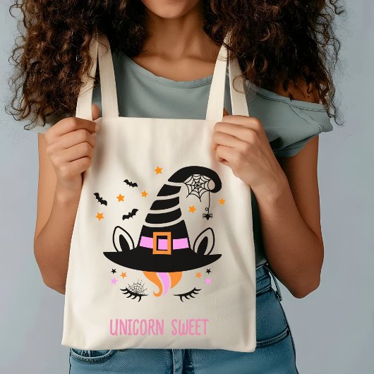 Schattigee eenhoorn heks Pet meisje Halloween Tote Bag