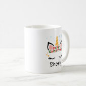 Schattigee Eenhoorn Kerst Aangepaste Naam Koffiemok (Voorkant rechts)