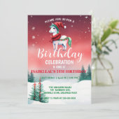 Schattigee eenhoorn Kerstman Verjaardag Winterfees Save The Date (Staand voorkant)