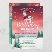 Schattigee eenhoorn Kerstman Verjaardag Winterfees Save The Date (Voorkant / Achterkant)