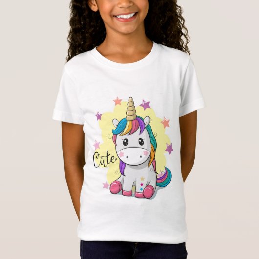Schattigee Eenhoorn Kinder Tshirt (Voorkant)