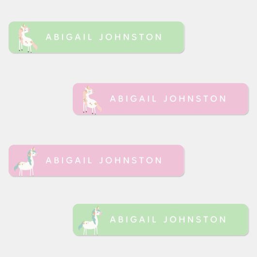 Schattigee eenhoorn magische monogram kleding labels (Groep)
