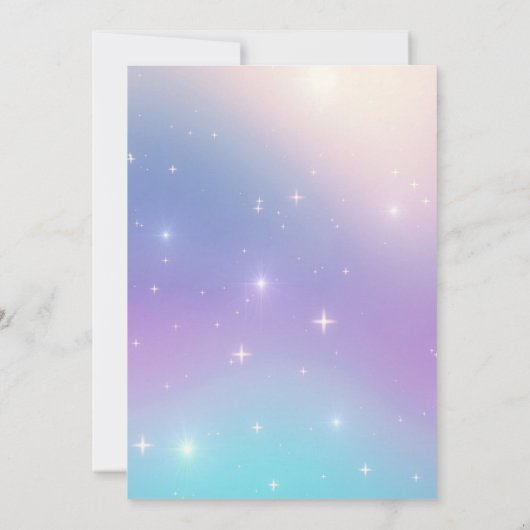 Schattigee eenhoorn meisje verjaardagsuitnodiging kaart (Achterkant)