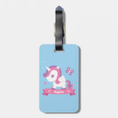 Schattigee Eenhoorn met Vleugels Gepersonaliseerd Bagagelabel (Achterkant verticaal)