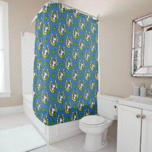 Schattigee Eenhoorn op St Patrick's Day Pattern Douchegordijn