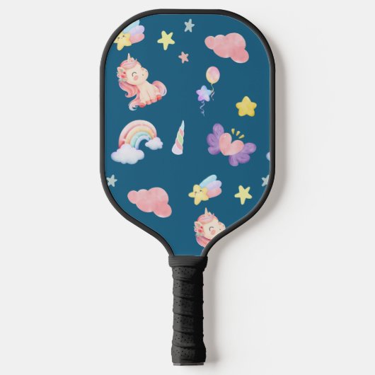 Schattigee Eenhoorn Regenboog hart ballon sterpatr Pickleball Paddle (Voorkant)
