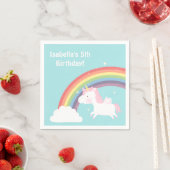 Schattigee eenhoorn regenboog meisjes verjaardagsf servetten (Insitu)