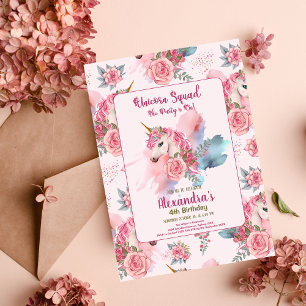 Schattigee eenhoorn regenboog verjaardagsfeestje kaart