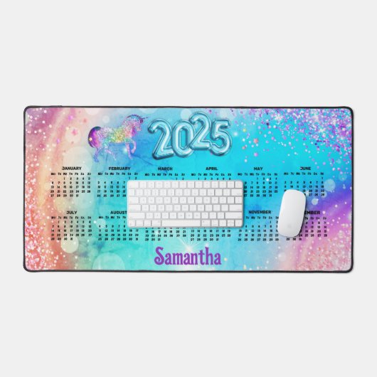 Schattigee eenhoorn roze Glitter regenboog aqua 20 Bureaumat (Keyboard & Muis)