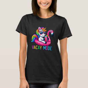 Schattigee Eenhoorn Vacay Mode Grappig Familie Vak T-shirt
