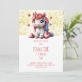 Schattigee Eenhoorn Valentijnsdag Partij Kaart (Staand voorkant)