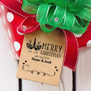 Schattigee Eenhoorn Vrolijk Kerstfeest Rubberstempel