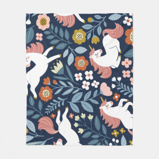 Schattigee Eenhoorns Bloemen  Patroon Fleece Deken