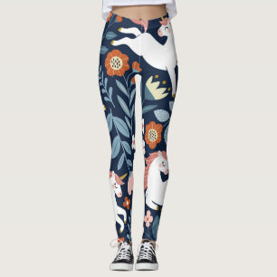 Schattigee Eenhoorns Bloemen Patroon Leggings