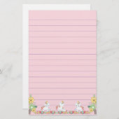 Schattigee eenhoorns en bloemen briefpapier (Voorkant / Achterkant)