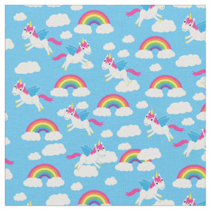 Schattigee Eenhoorns en Regenbogen Kinder Kamer De Stof