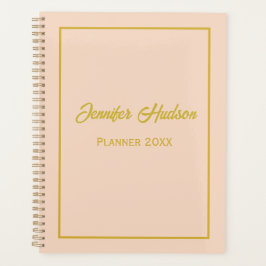 Schattigee Eenvoudige Aangepaste Girly Light Peach Planner