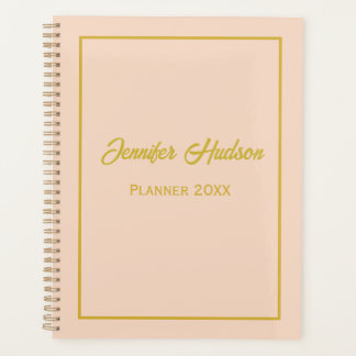 Schattigee Eenvoudige Aangepaste Girly Light Peach Planner
