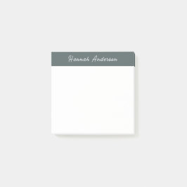 Schattigee Eenvoudige Houtskool Groene Monogram Vo Post-it® Notes