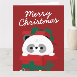 Schattigee eenvoudige leuke vrolijke kerst bedankkaart